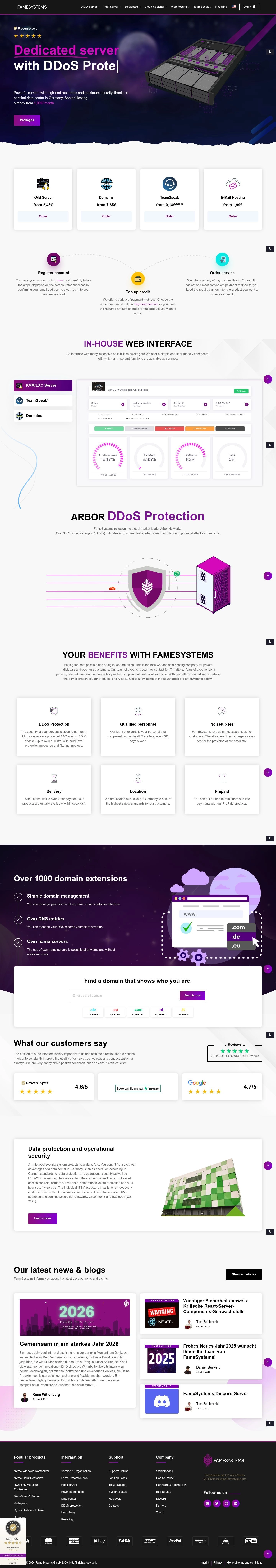 FameSystems Hosting Vorschau